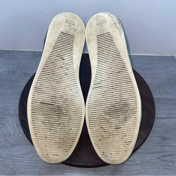 Gucci High Top Shoes Mens Size 11 Gray White Suede Leather Made In Italy Luxury - Picture 11 of 15